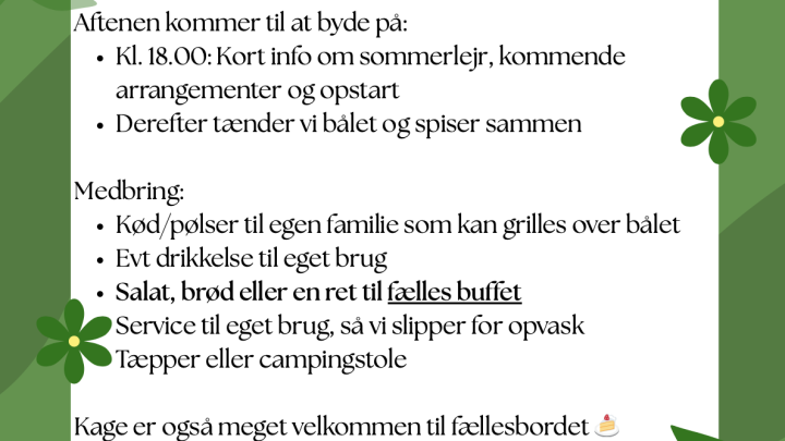 Info om sommermøde 