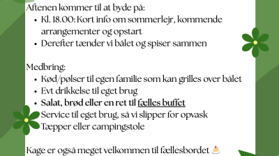 Info om sommermøde 